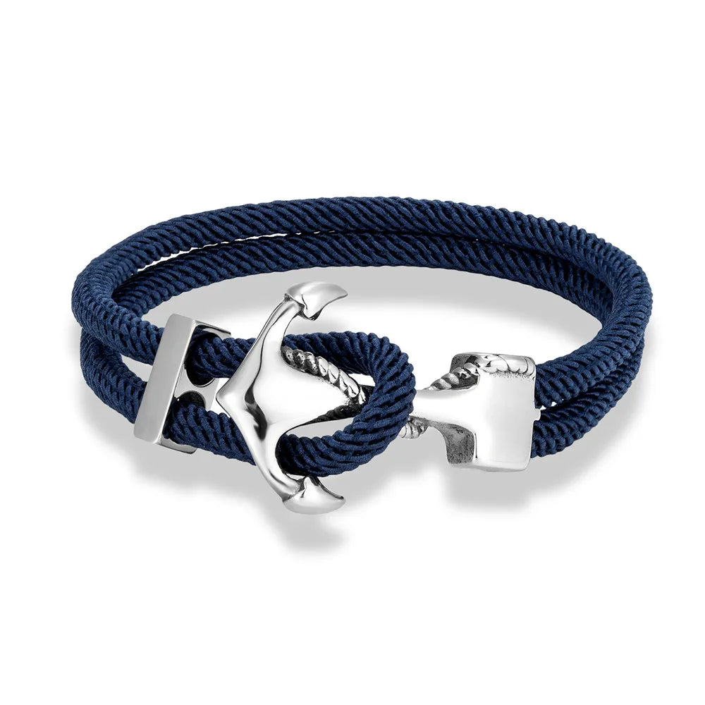 Navy Style Anchor Bracelets for Men & Women with Multicolor Nautical Rope