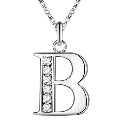 925 Sterling Silver Personalized Necklace – Mosaic Letter Necklace for Women