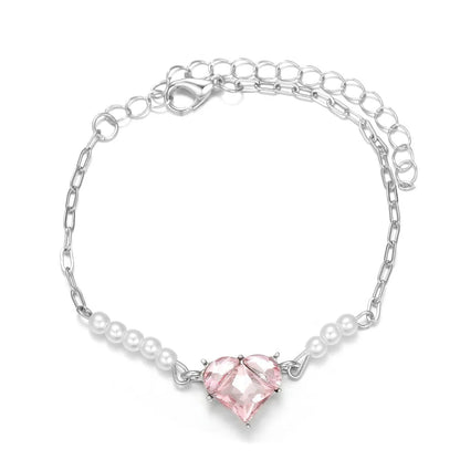 Sparkling Hollow Heart Delicate Eternity Bracelet