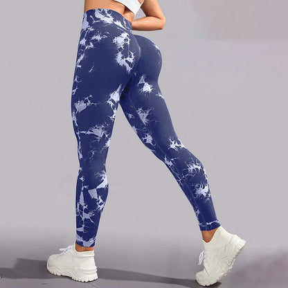 Tie Dye Yoga Pants Sport Leggings Women Seamless High Waist Push Up Woman Tights Fitness Workout Leggins Gym Clothing 2025 New