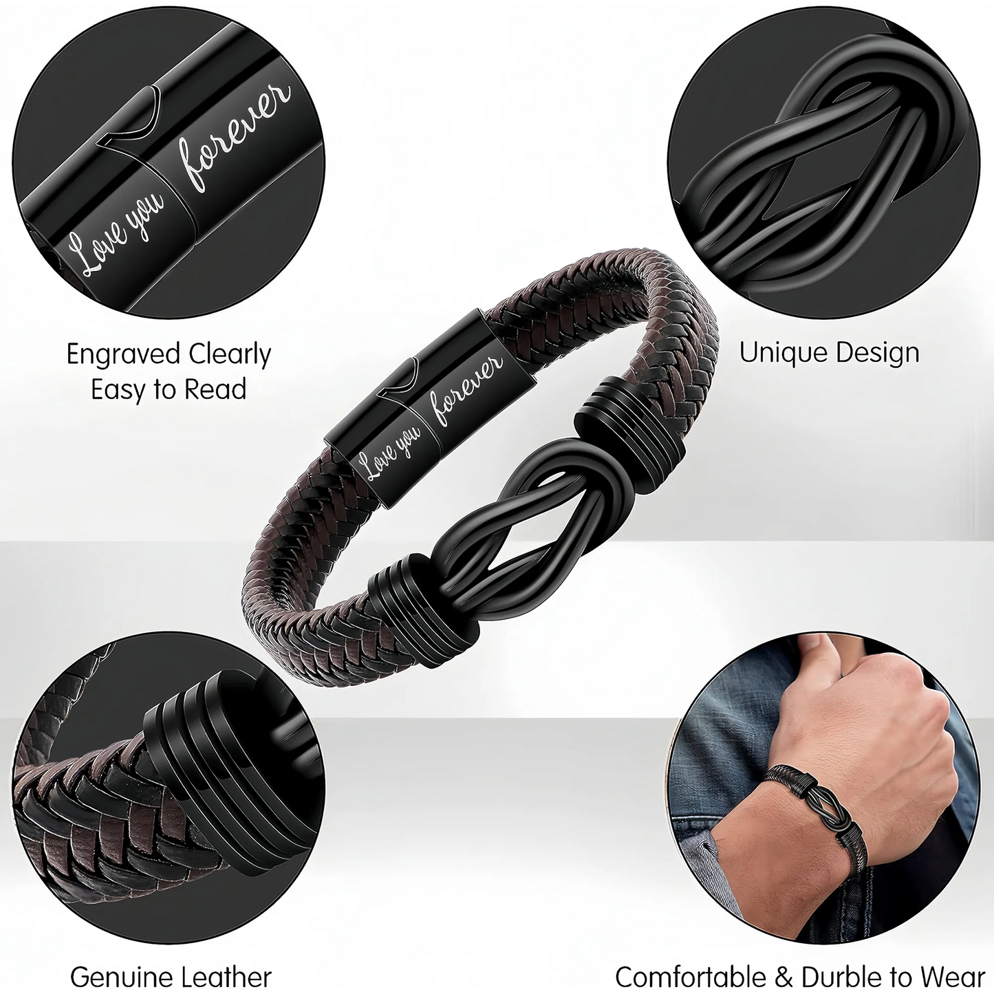 Valentine's & Birthday Gift Leather Bracelets for Men – Stylish & Classic