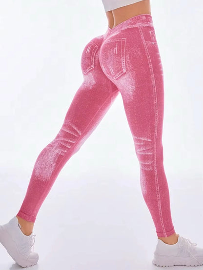 Women’s V Back Scrunch Butt Leggings – High Waist, Seamless, Tummy Control Workout Tights