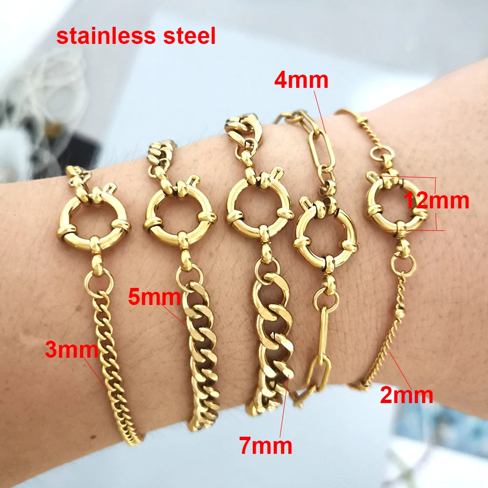 Anchor Clasp Bracelet for Men & Women – Stainless Steel Twist Rope Chain