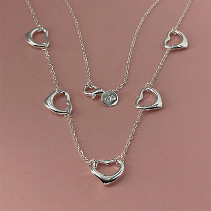 925 Sterling Silver Starfish Heart Pendant Necklace