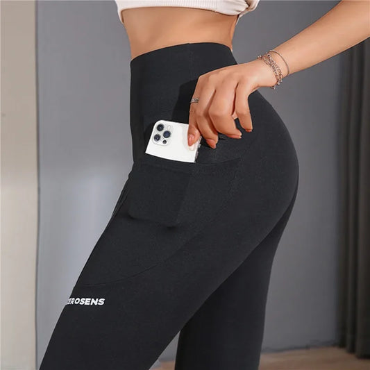 High-Waisted Seamless Leggings with Pockets for Women