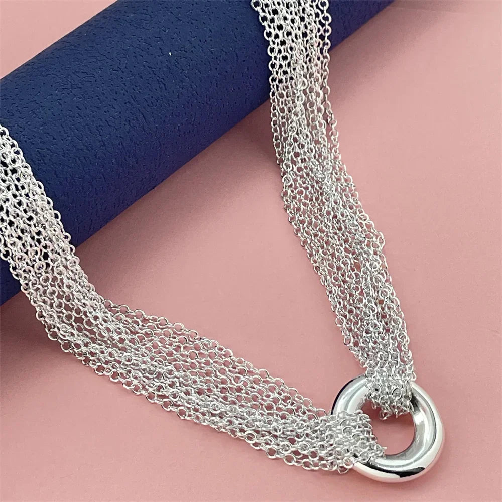 925 Sterling Silver Starfish Heart Pendant Necklace