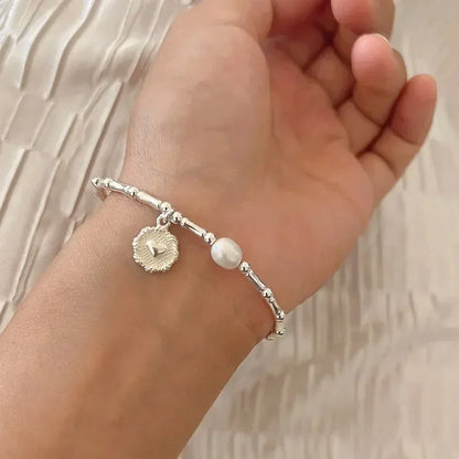 925 Sterling Silver Pearl Knot Bracelet for Women