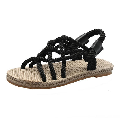 Braided Rope with Traditional Casual Style and Simple Fashion Women's Summer Shoes - BossDeals Online