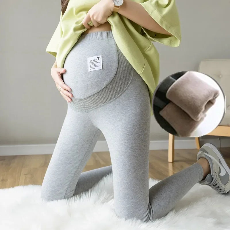 Winter Maternity Leggings with Belly Support for Pregnant Women