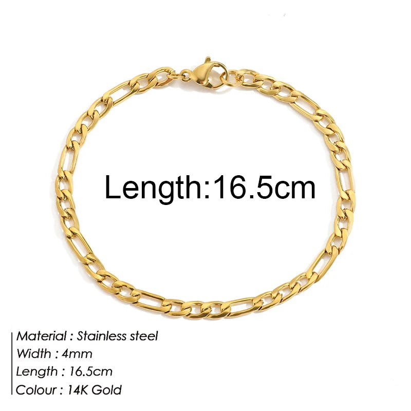 Gold Color Stainless Steel Twist Cuban Eternity Bracelet for Women