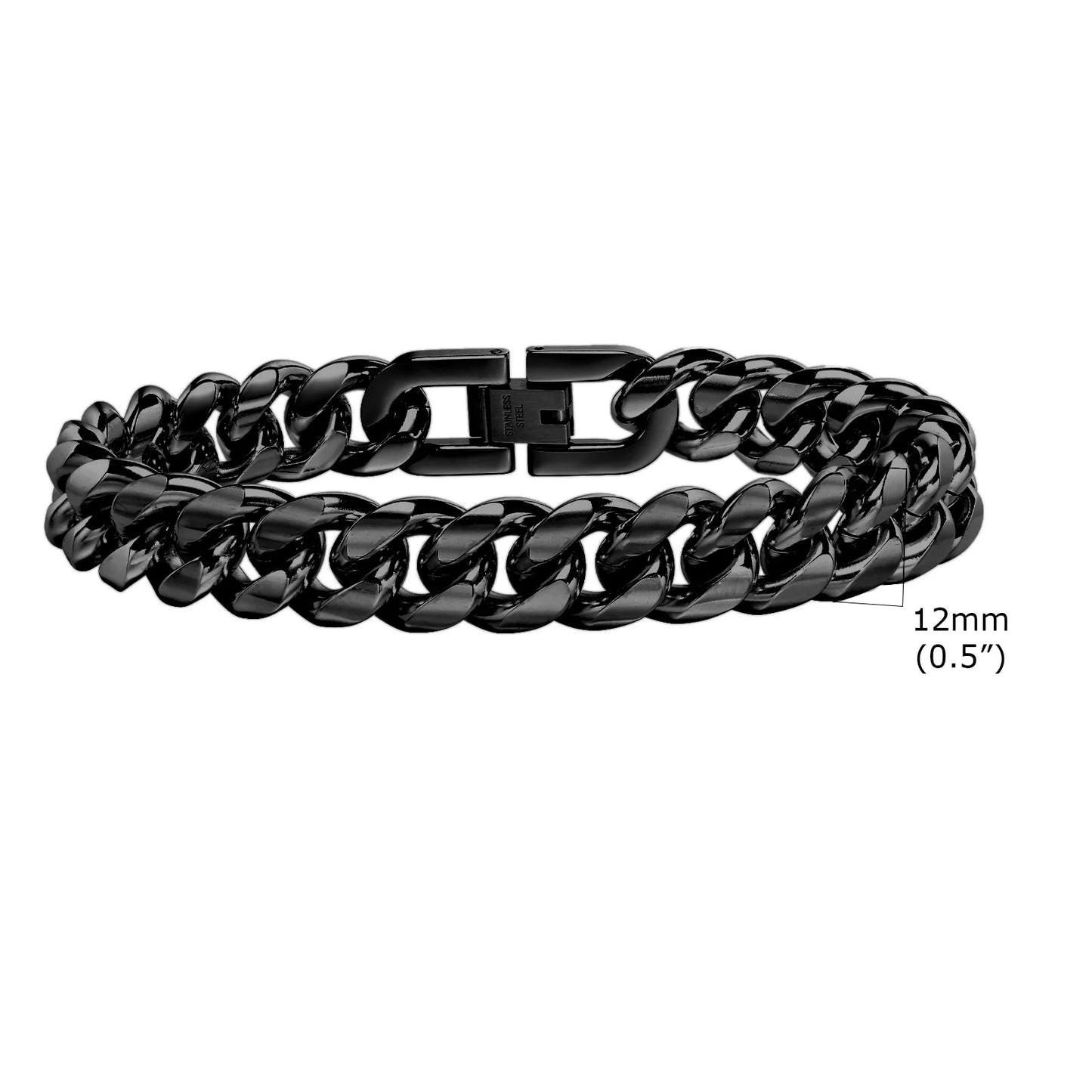 Stainless Stee Bold Cuban Chain Eternity Bracelet for Men