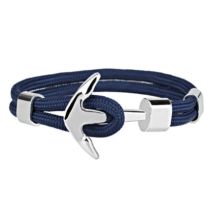 Alloy Anchor Bracelets Bangles Braided Polyester Rope Bracelets For Men