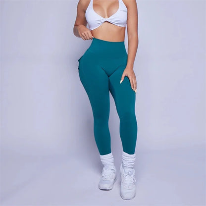 TikTok Viral Leggings – Women’s High Waist Booty-Lifting Tights with Pockets