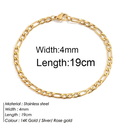 Gold Color Stainless Steel Twist Cuban Eternity Bracelet for Women