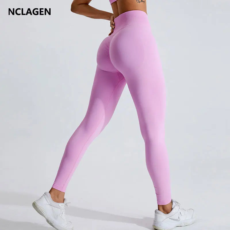 Women’s Seamless Yoga Leggings – High V-Waist Tummy Control & Butt Lifting