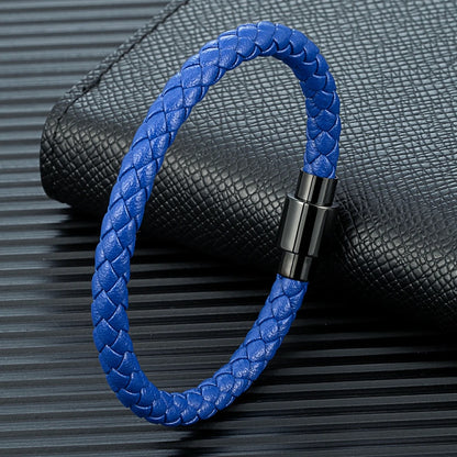 MKENDN Minimalist Braided Leather Bracelet – Handmade Jewelry for Men & Women