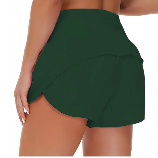 Side by Split Running Shorts - High Waist Quick-Dry Athletic Shorts for Women