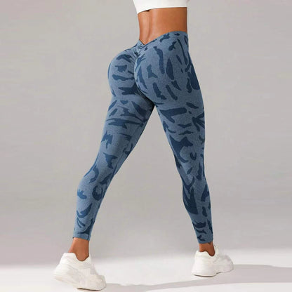 Women’s Butt Lifting Gym Leggings – Scrunch V-Back Workout Pants with Tummy Control