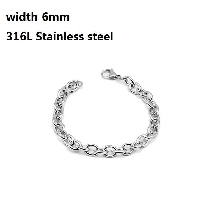 Stainless Steel Cuban Chain Vintage Metal Eternity Bracelet