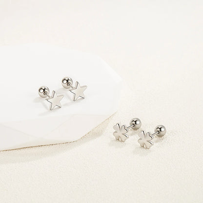 High Quality Lady's 925 Sterling Silver Jewelry New Fashion Square Star Stud Earrings XY0234