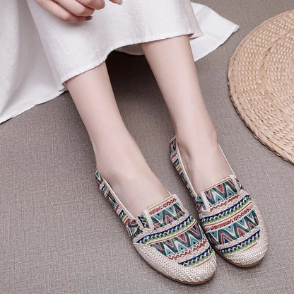 Summer Ladies Casual Comfort Bohemian Slip On Lazy Shoes for Womens - BossDeals Online