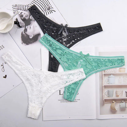 Lace Silk Sheer See Through Panties for Women
