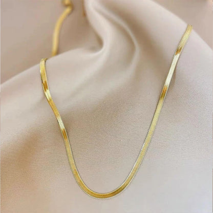 925 Sterling Silver Flat Snake Chain Necklace for Couples