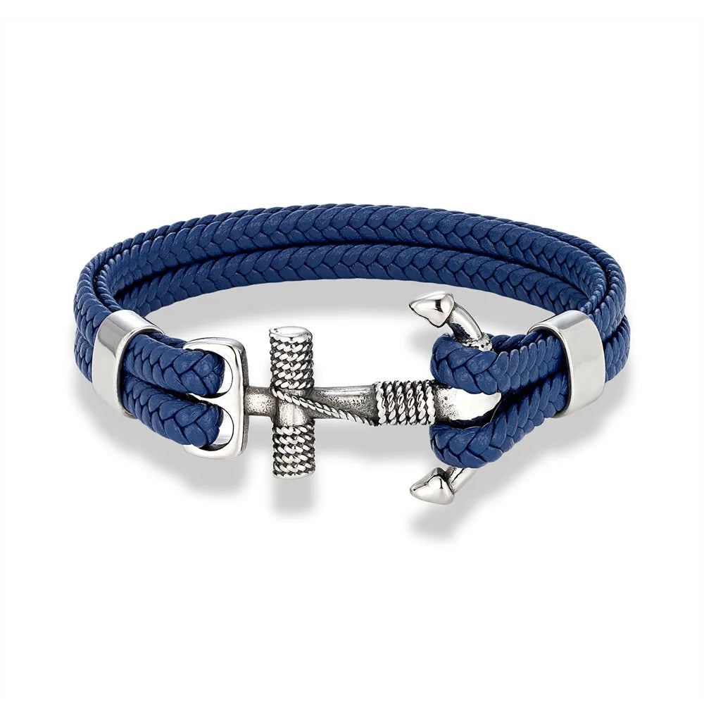 Navy Style Handmade Anchor Bracelet with Trendy Multilayer Design