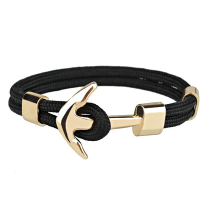 Alloy Anchor Bracelets Bangles Braided Polyester Rope Bracelets For Men