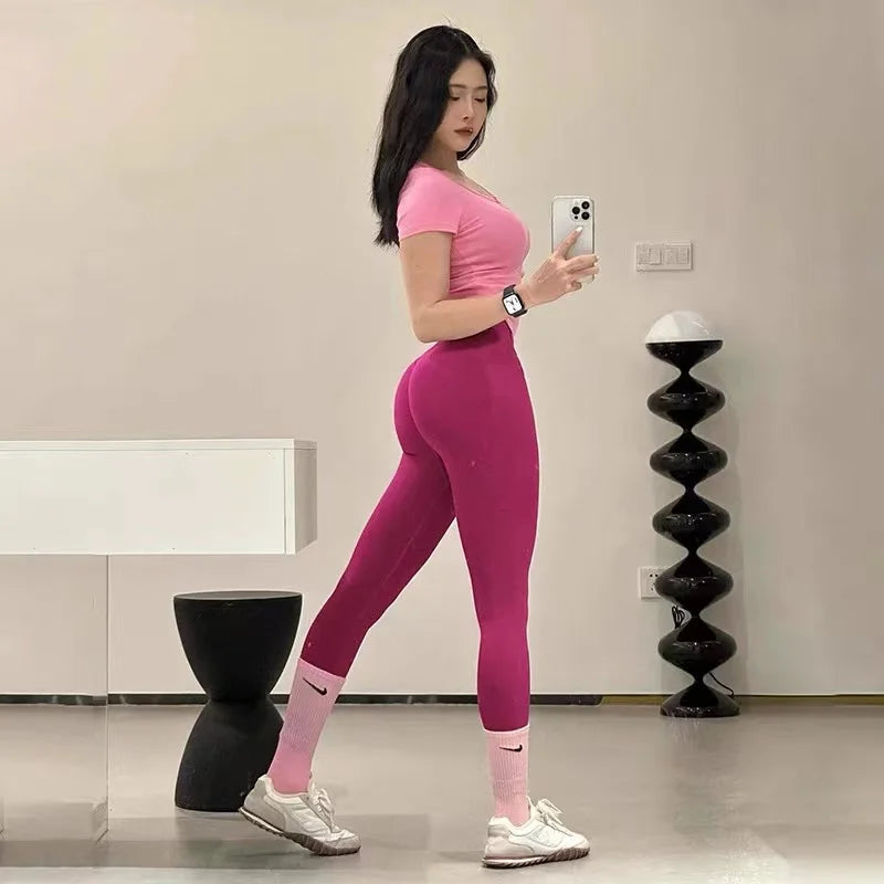 High Waist Scrunch Butt Leggings for Women – Seamless Yoga & Workout Pants