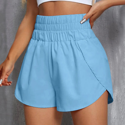 Women's Quick-Dry Side Split Running Shorts – Elastic Waist Yoga Fit