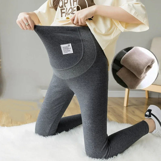 Winter Maternity Leggings with Belly Support for Pregnant Women