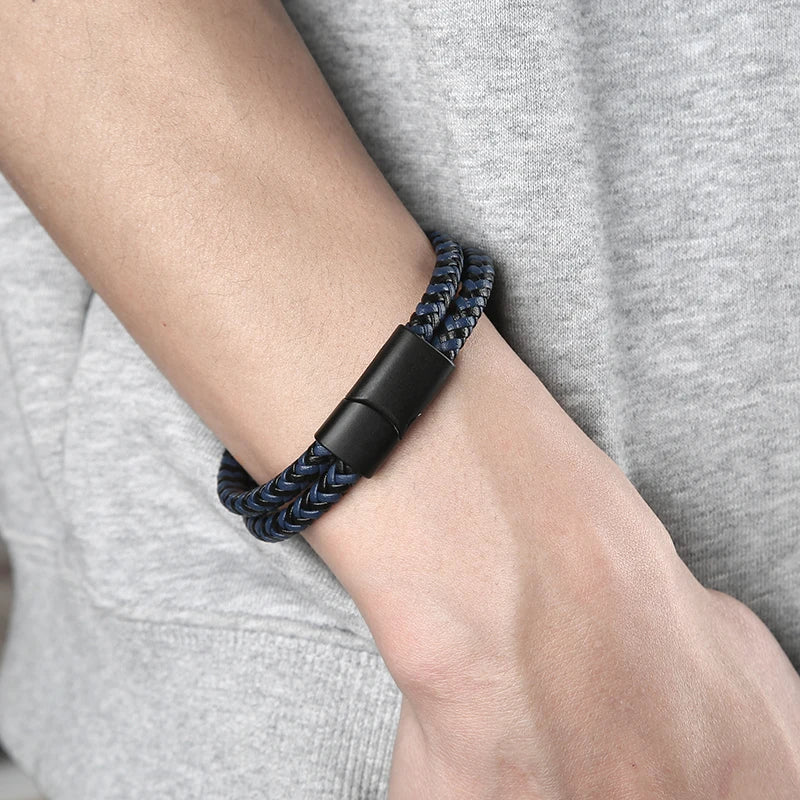 Genuine Leather Double-Layer Rope Handmade Bracelet for Men & Women