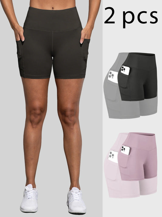 Women's High Waisted Biker Shorts with Pockets – Comfortable & Stylish Activewear