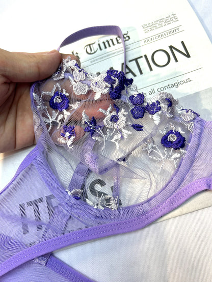 Purple Lace Lingerie Set - Sexy & Comfortable Women's Intimates