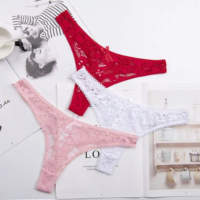 Lace Silk Sheer See Through Panties for Women