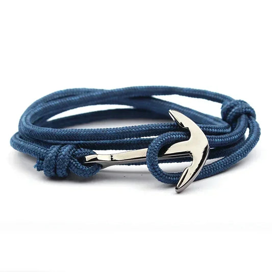 Adjustable Men’s Anchor Bracelet with Stylish & Trendy Rope Chain