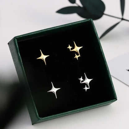 Trustdavis Real 925 Sterling Silver Bright Stars Stud Earrings Women Girls Daughter Birthday Party Gift Jewelry DS4420