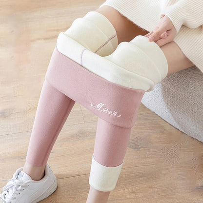 High Waist Warm Tights  Women’s Thick Fleece-Lined Winter Leggings