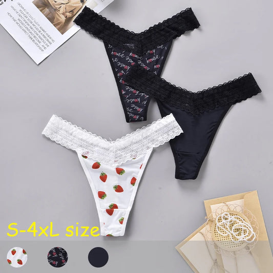 Strawberry Heart Low-Waist G-String – Cute Breathable Lace Thong
