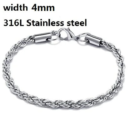 Stainless Steel Cuban Chain Vintage Metal Eternity Bracelet