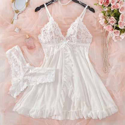 Alluring Lace Slip Dress - V-Neck Sleepwear & Underwear