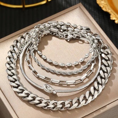 Gorgeous Stainless Steel Eternity Bracelet Set for Women