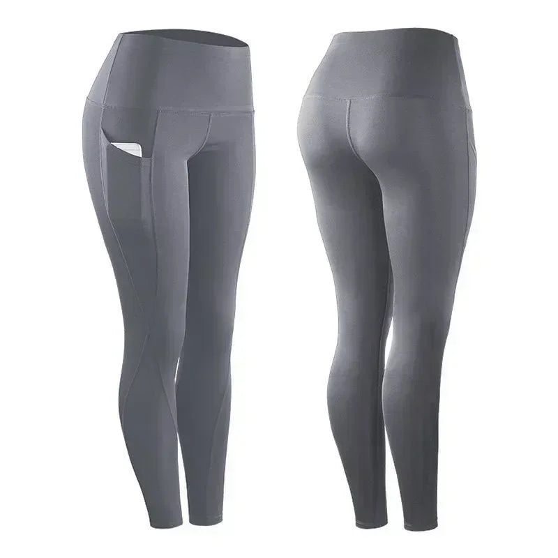 High Waist Women Anti Cellulite Workout Leggings with Utility Pockets