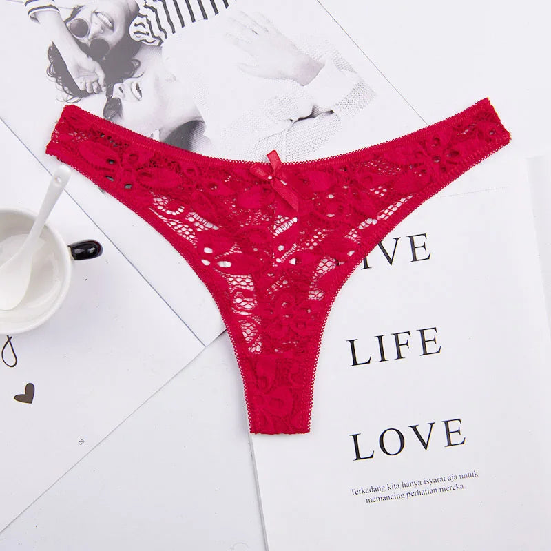 Lace Silk Sheer See Through Panties for Women