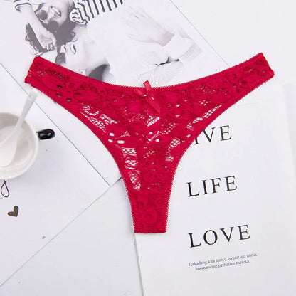 Lace Silk Sheer See Through Panties for Women