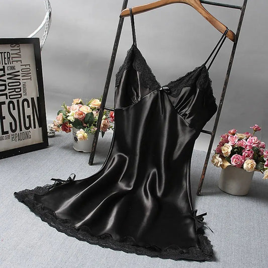 Sexy Lace Patchwork Camisola Lingerie Nighty Wedding Dress Sleepwear