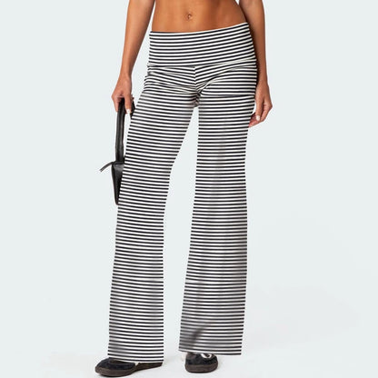 Casual TikTok Viral Wide Leg Sweatpants for Women – Low Rise Flare Lounge Yoga Pants