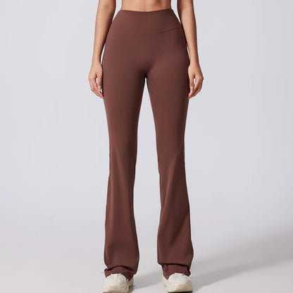 Women's Hip lifting flared pants high waisted yoga fitness pants sports micro flared yoga pants wide leg pants