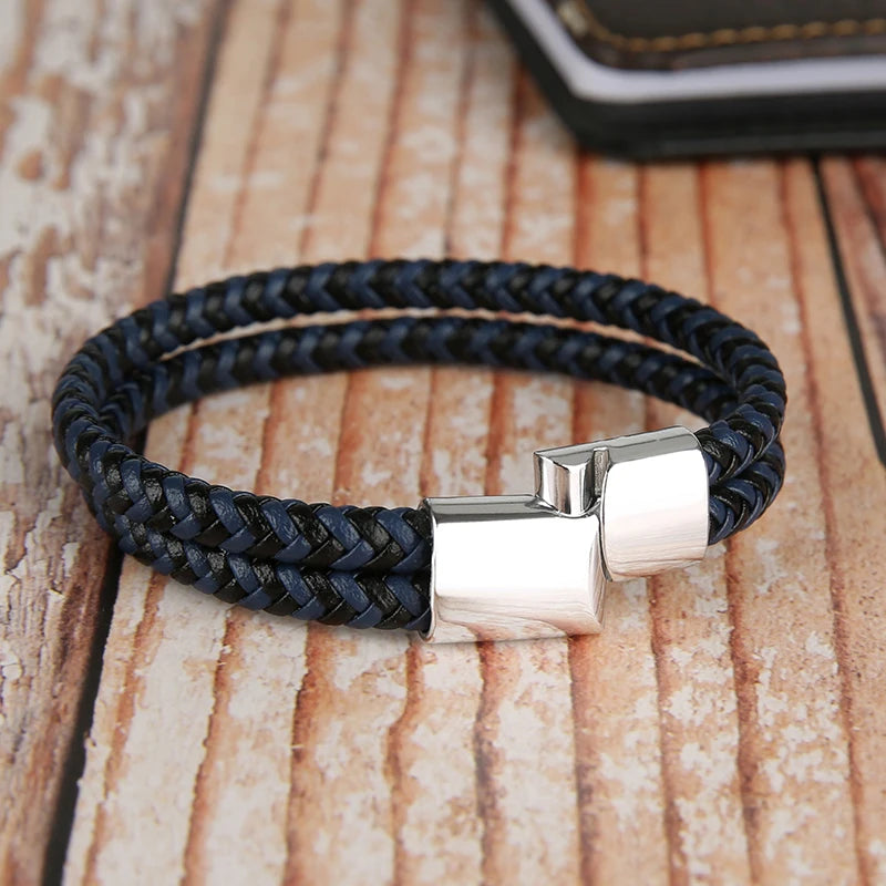 Genuine Leather Double-Layer Rope Handmade Bracelet for Men & Women